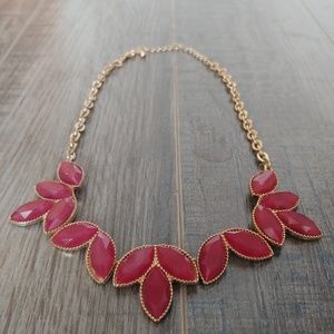 Deep pink and gold necklace